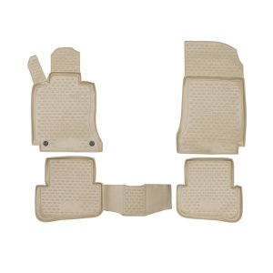 Mercedes C Class W204 Floor Mats - Omac - Rubber TPE - Beige - '10-'14 Mercedes C Class W204 Floor Mats - Omac - Rubber TPE - Beige - '10-'14